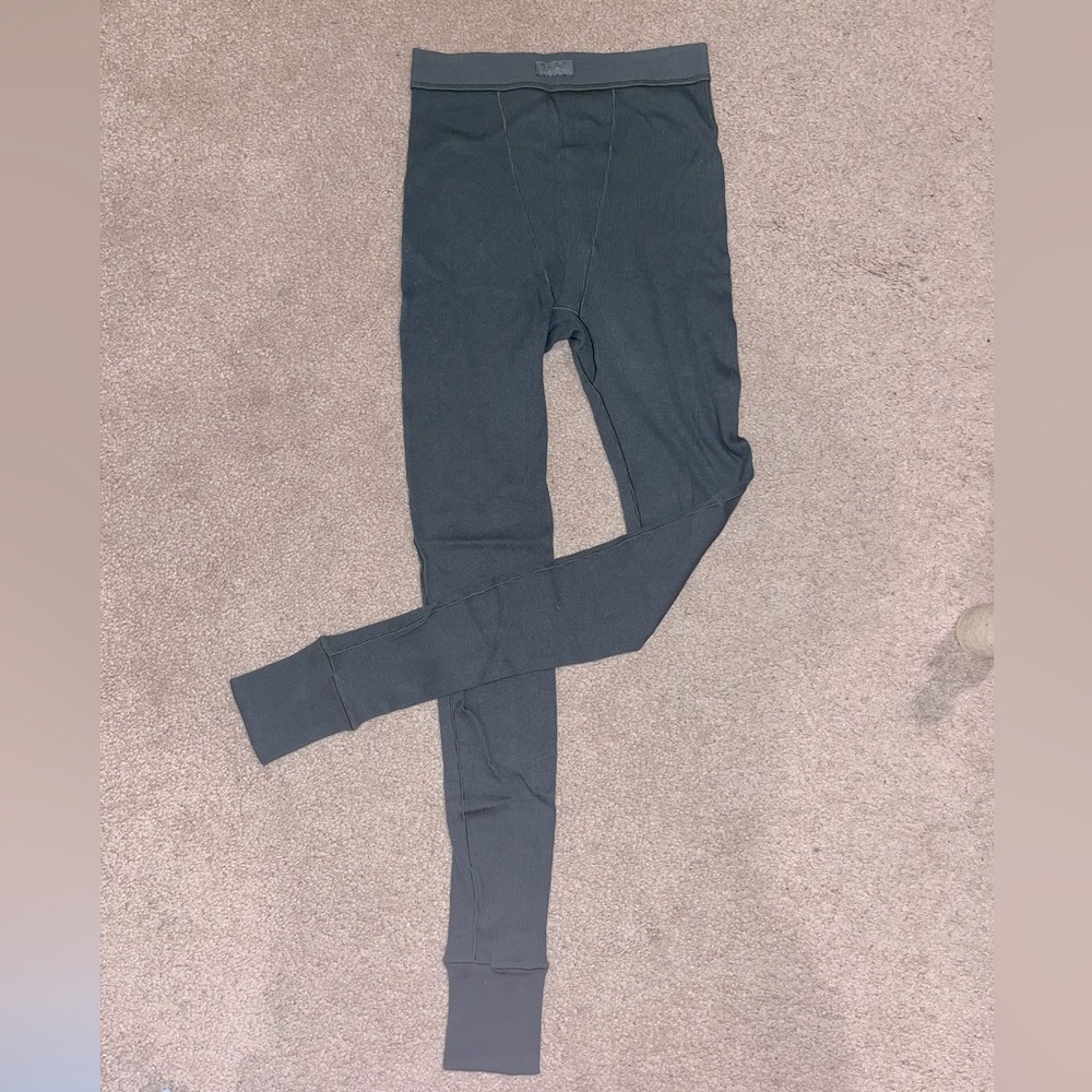 SKIMS Cotton Rib Legging in Deep Sea blue/green